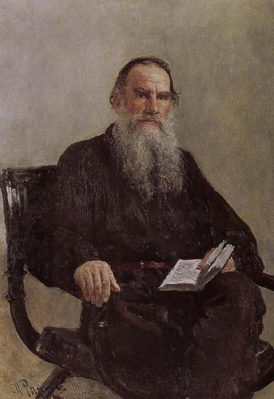 Ilia Efimovich Repin Tolstoy portrait Norge oil painting art